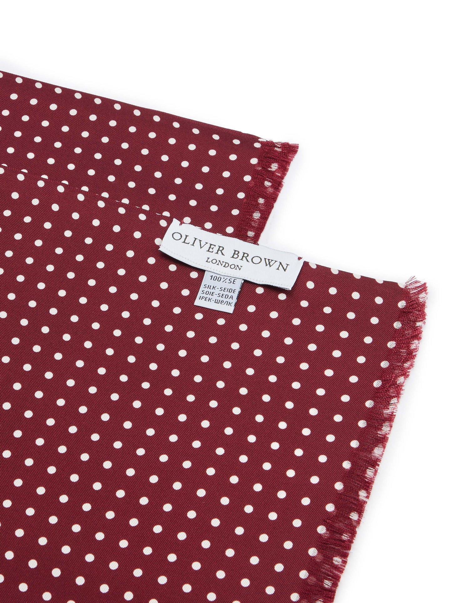 Italian Silk Tube Scarf, Polka Dot - Wine/White