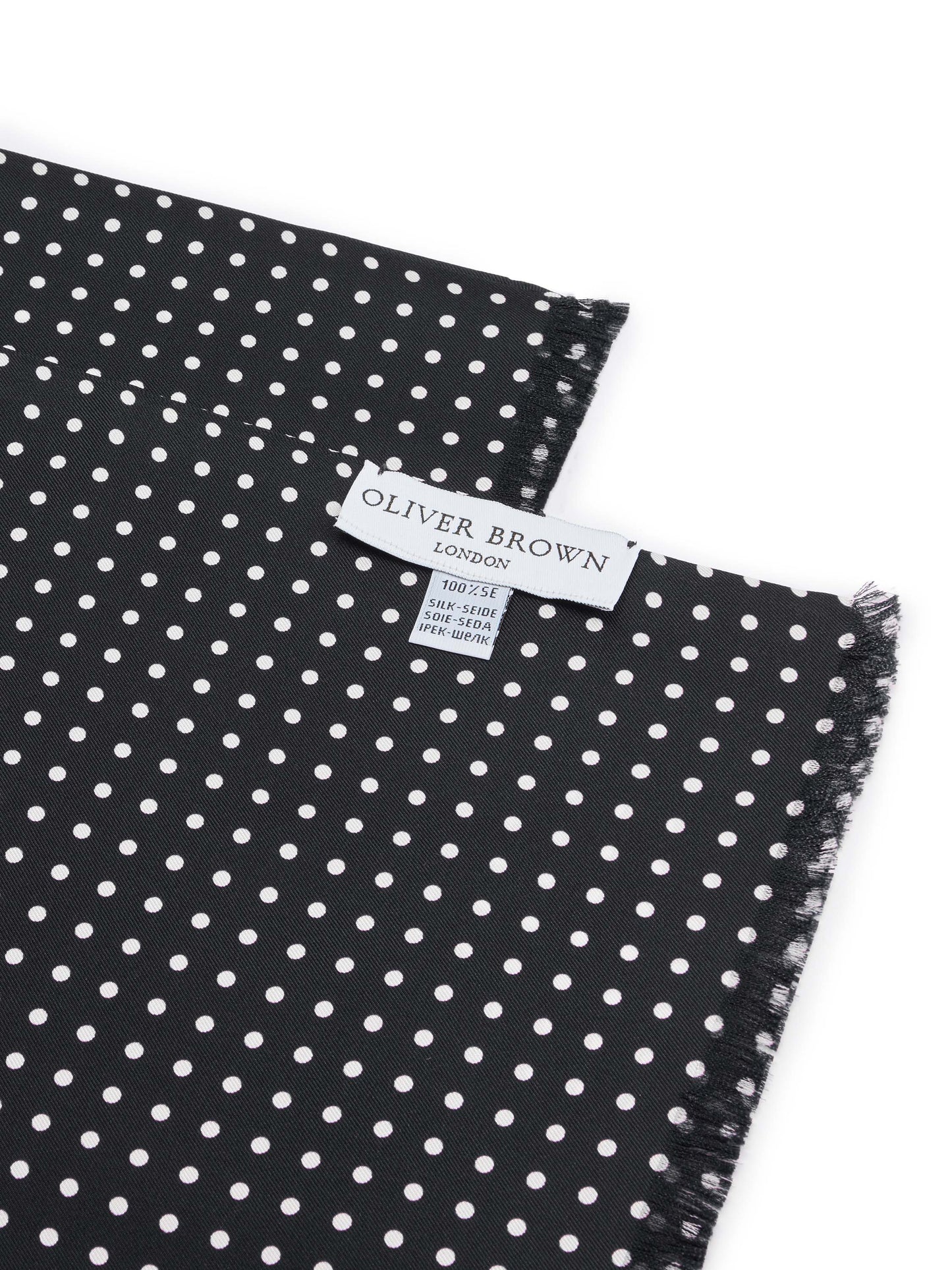 Italian Silk Tube Scarf, Polka Dot - Black/White