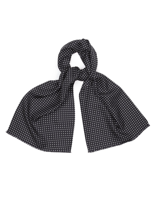 Italian Silk Tube Scarf, Polka Dot - Black/White