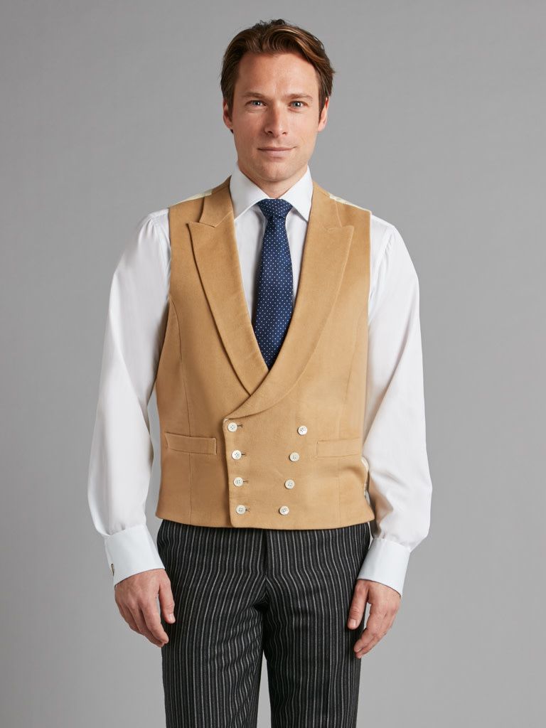 Double Breasted Doeskin Vest - Straw