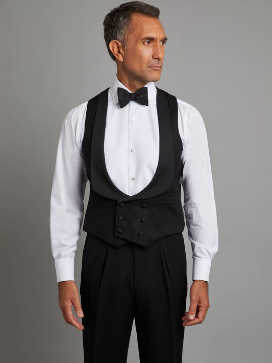 Double-Breasted Evening Vest - Black