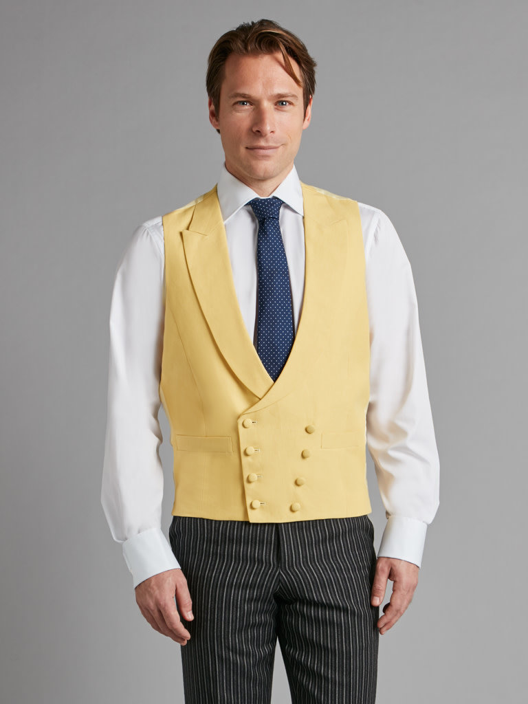 Double Breasted Wool Vest - Yellow