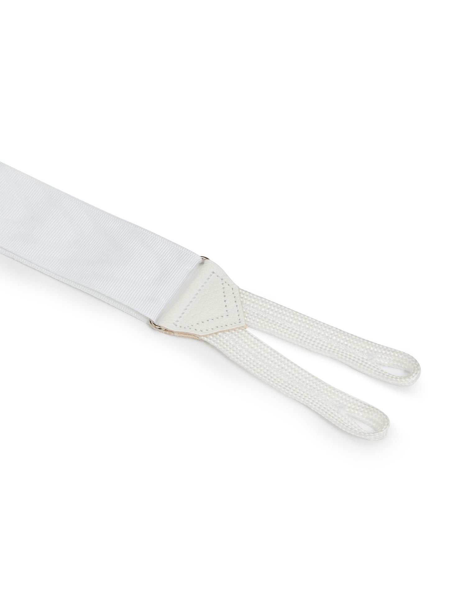 Moire Silk Braces - White