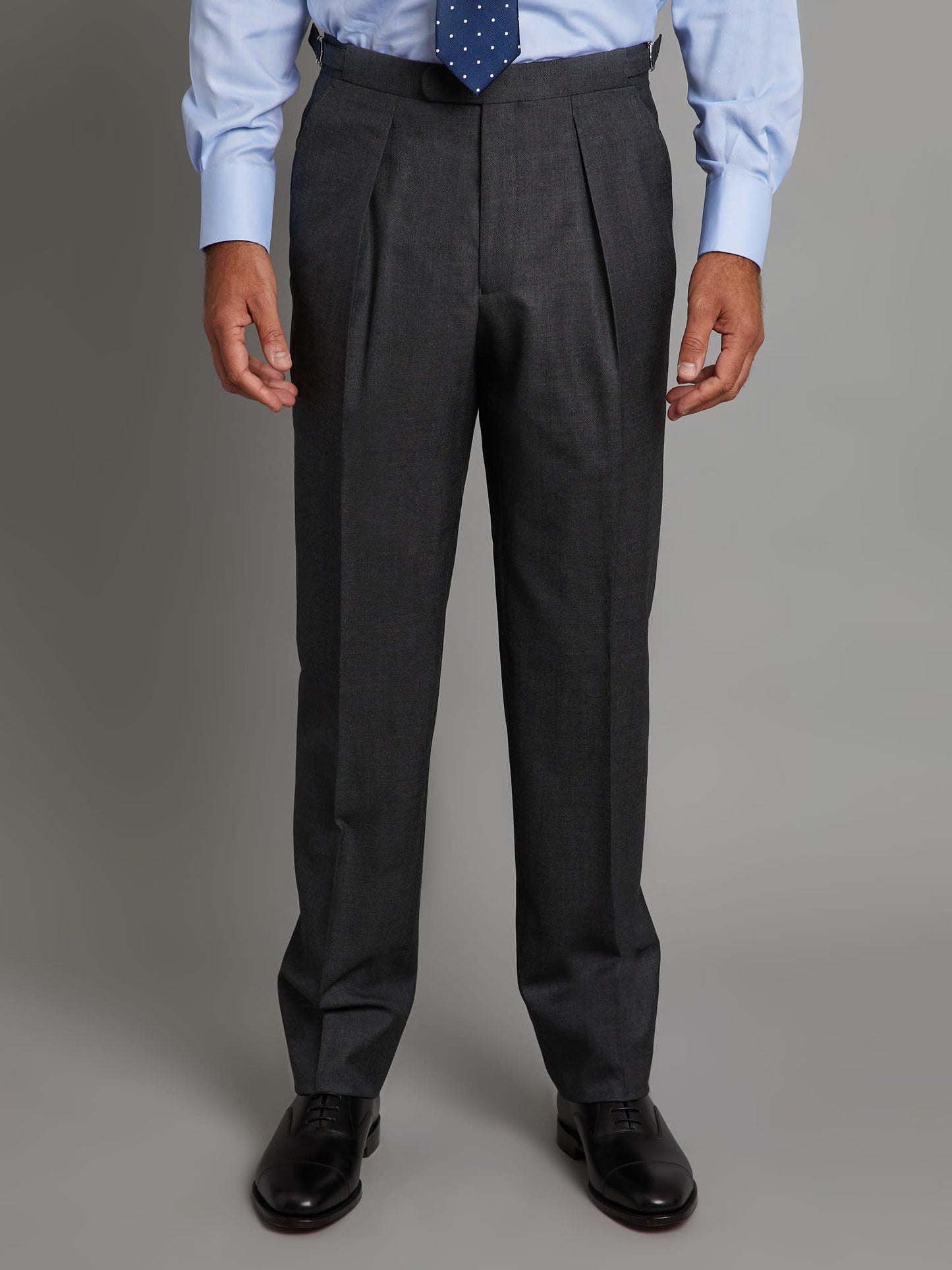 Pleated Suit Pants - Plain Grey