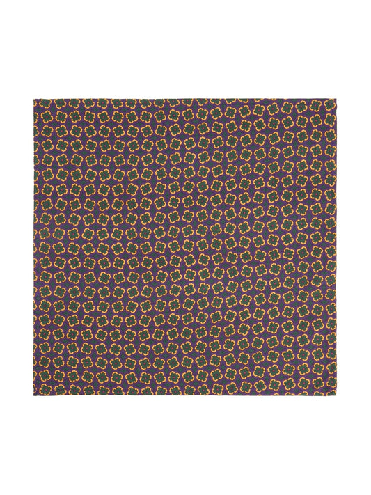 Floral Silk Pocket Square - Purple