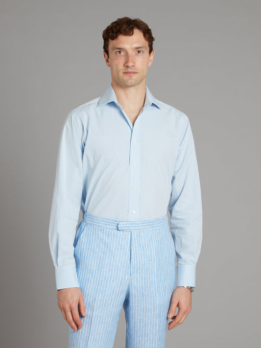 Regular Fit shirt -  Seersucker Sky Blue