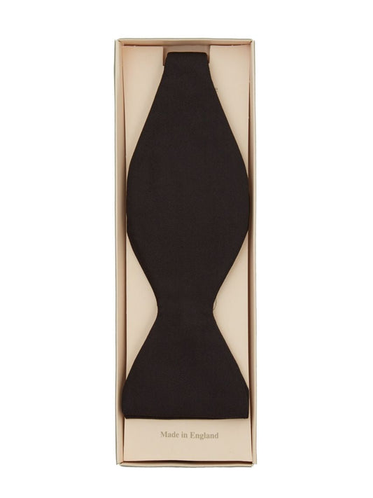 Silk Barathea Bow Tie, Self Tie Black