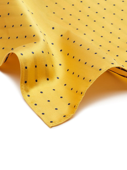 Polka Dot Silk Pocket Square - Yellow