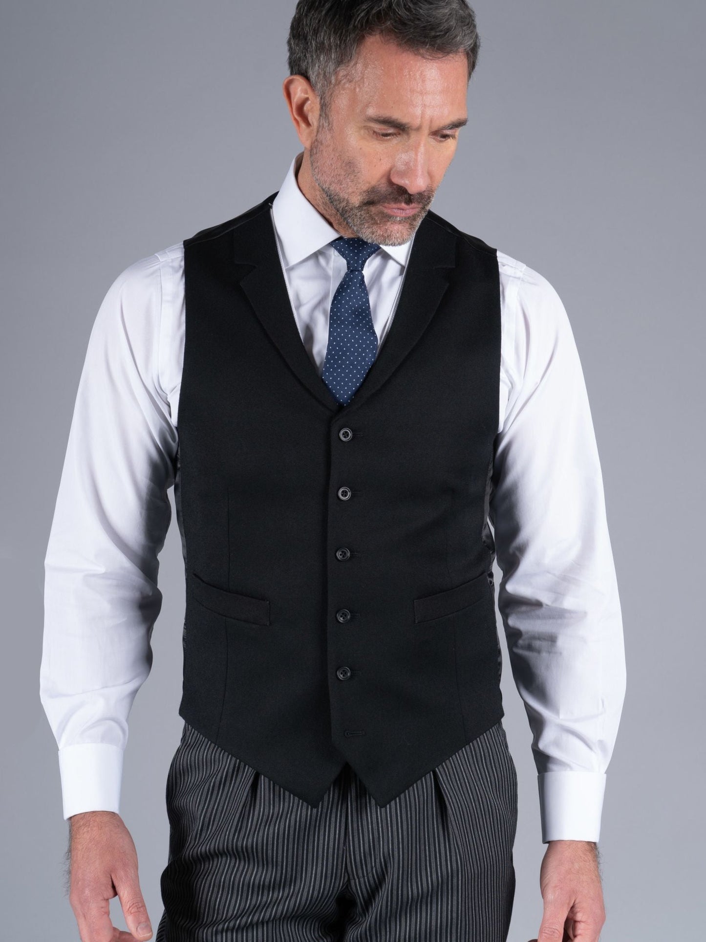 Single Breasted Morning Waistcoat - Black