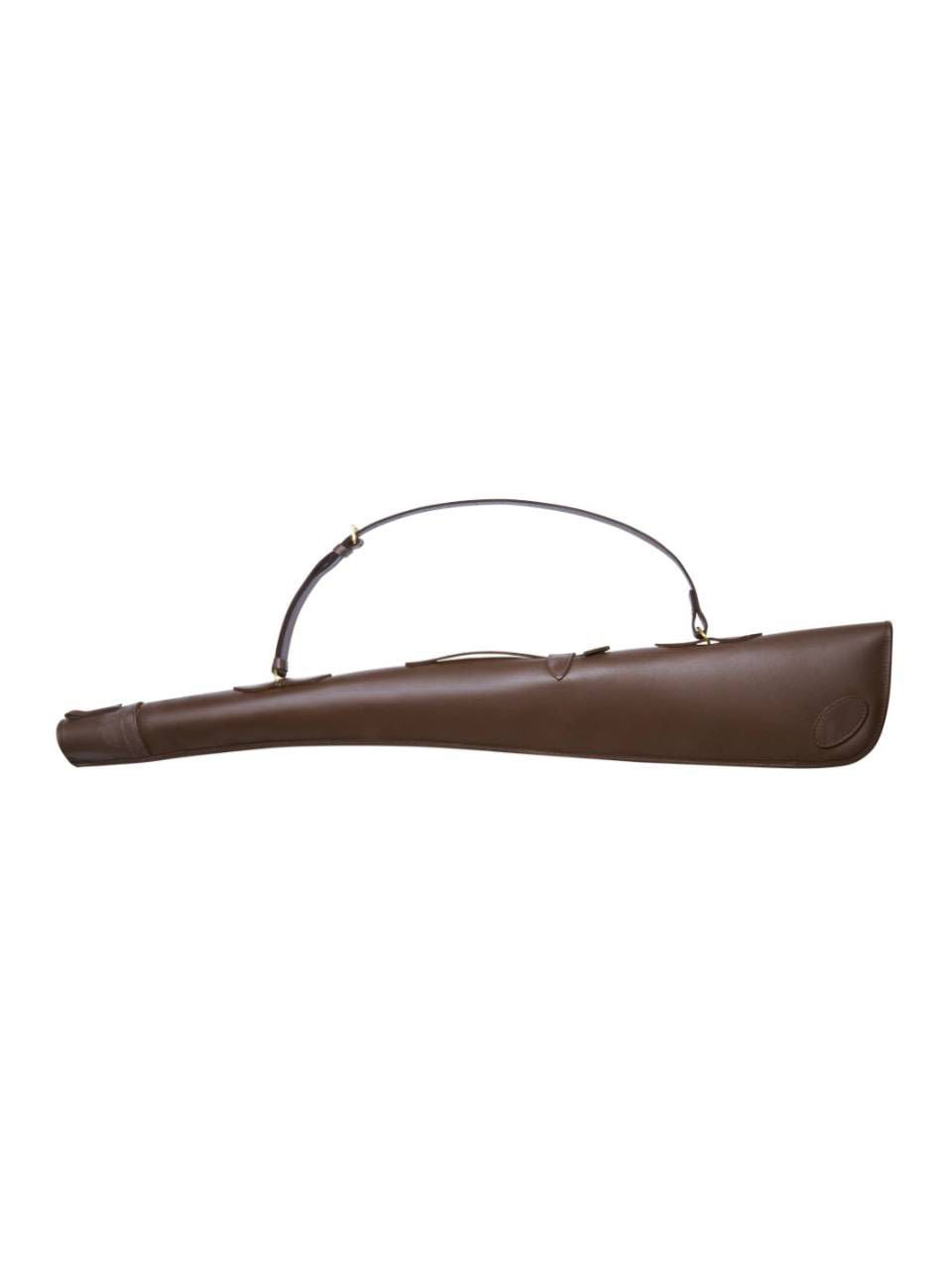 Single Plain Leather Gun Slip - Brown