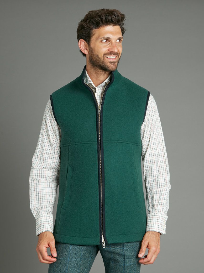 Wool Fleece Vest - Forest Green