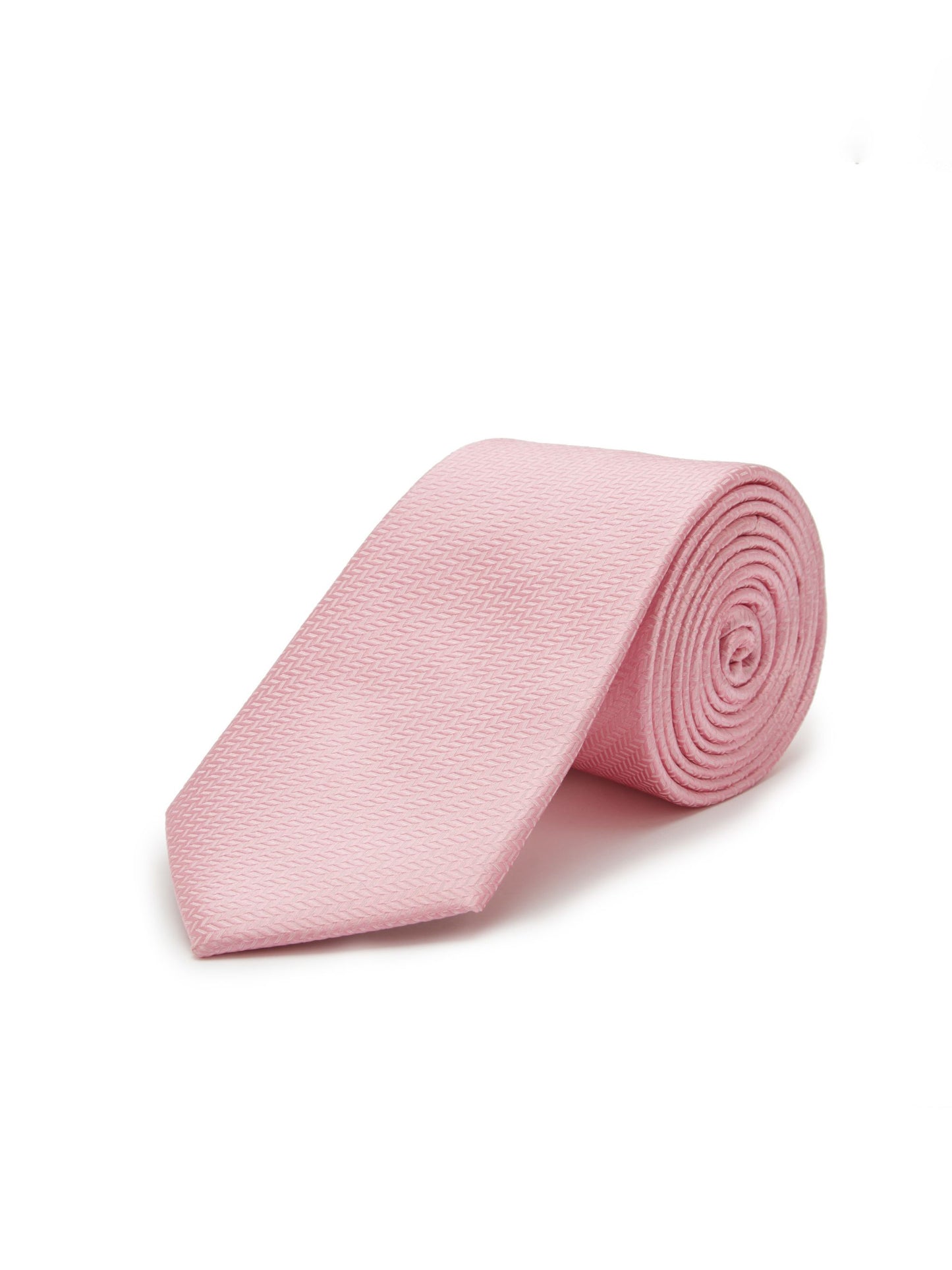 Woven Silk Tie, Herringbone - Pink