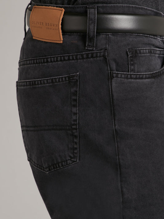 Brushed Cotton Jeans - Charcoal