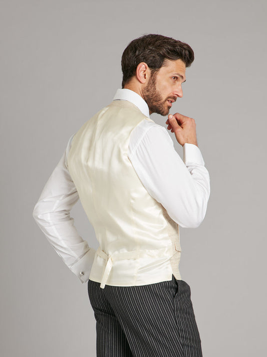 Double Breasted Vest Woven Silk - Natural