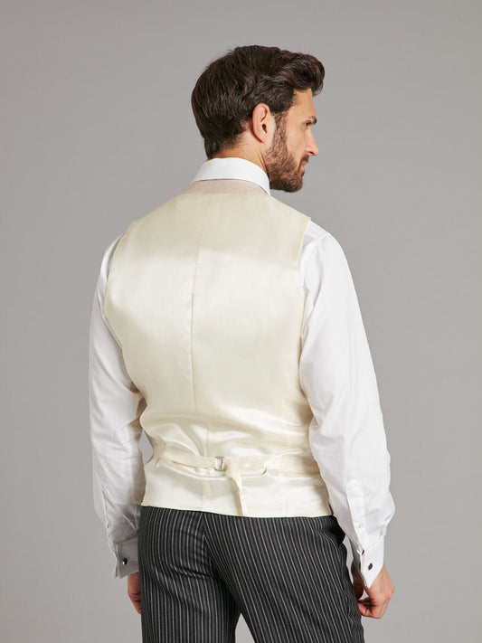 Double Breasted Waistcoat Woven Silk - Rose Smoke