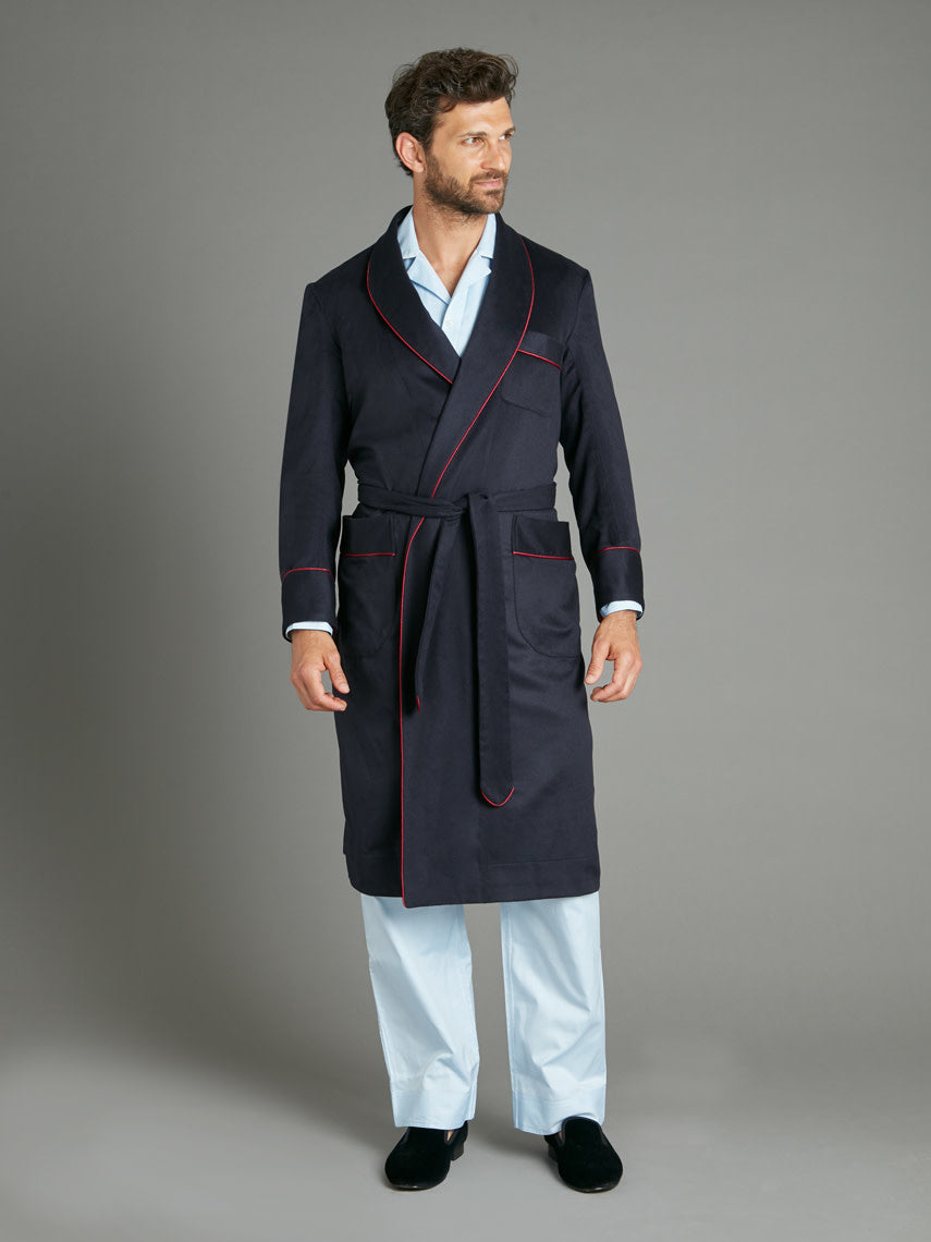 Dressing Gown - Cashmere Navy