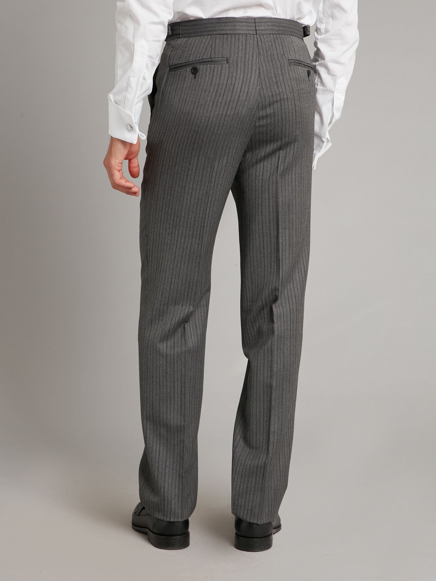 Flat Front Luxury Morning Trousers - Light Grey