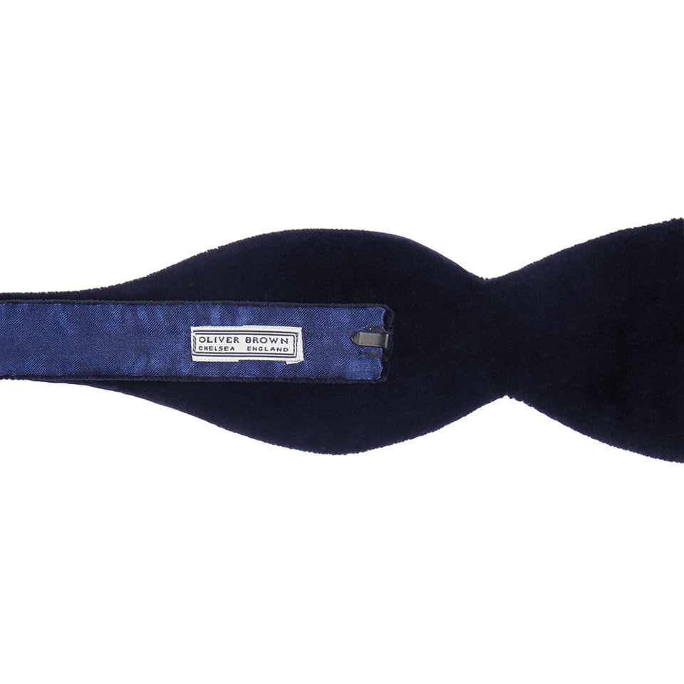 Velvet Bow Tie, Self Tie - Navy