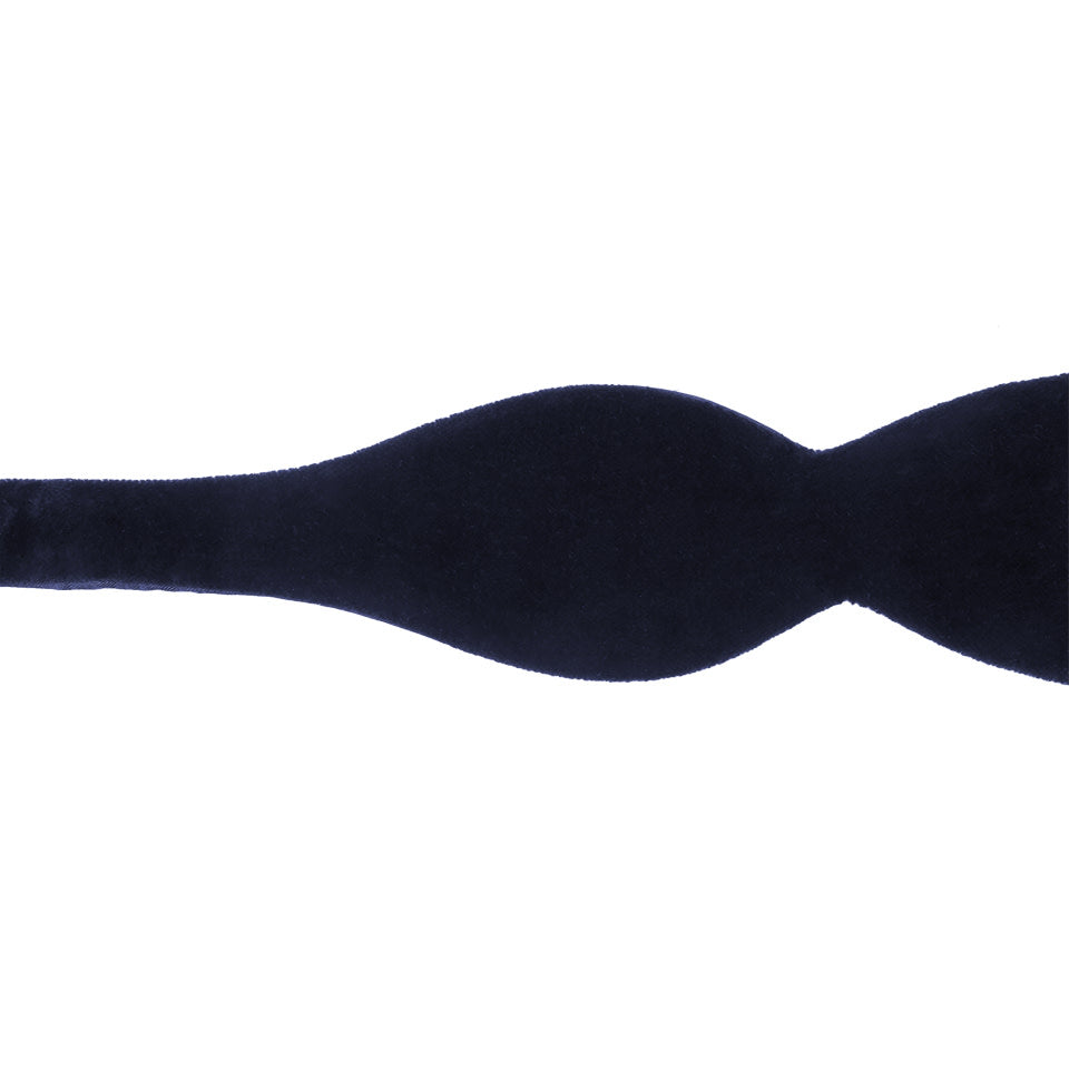 Velvet Bow Tie, Self Tie - Navy