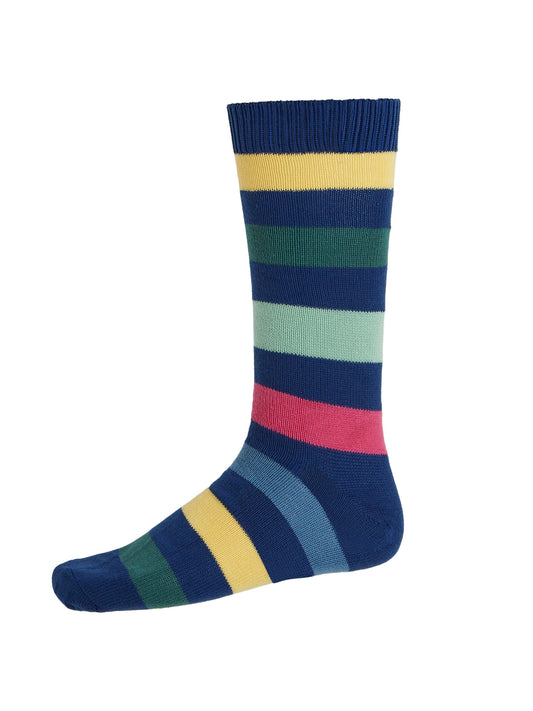 Multi Stripe Hoop Socks Navy