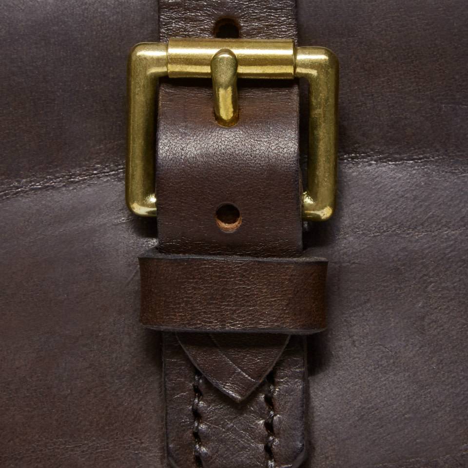 Plain Leather Cartridge Bag Brown