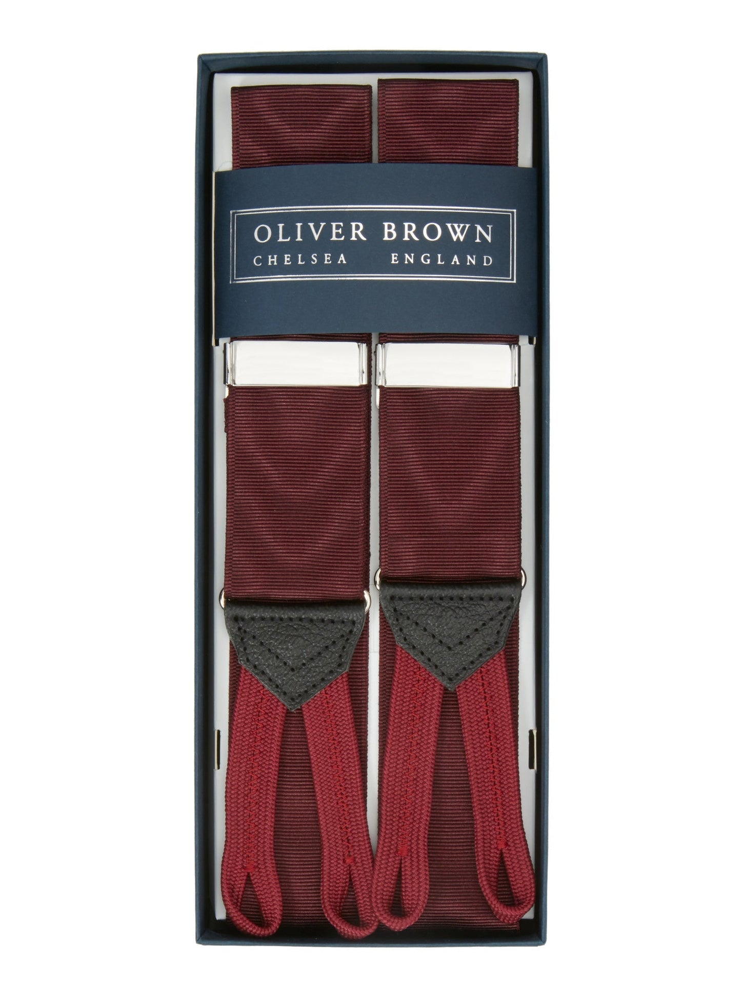 Plain Moire Braces - Wine