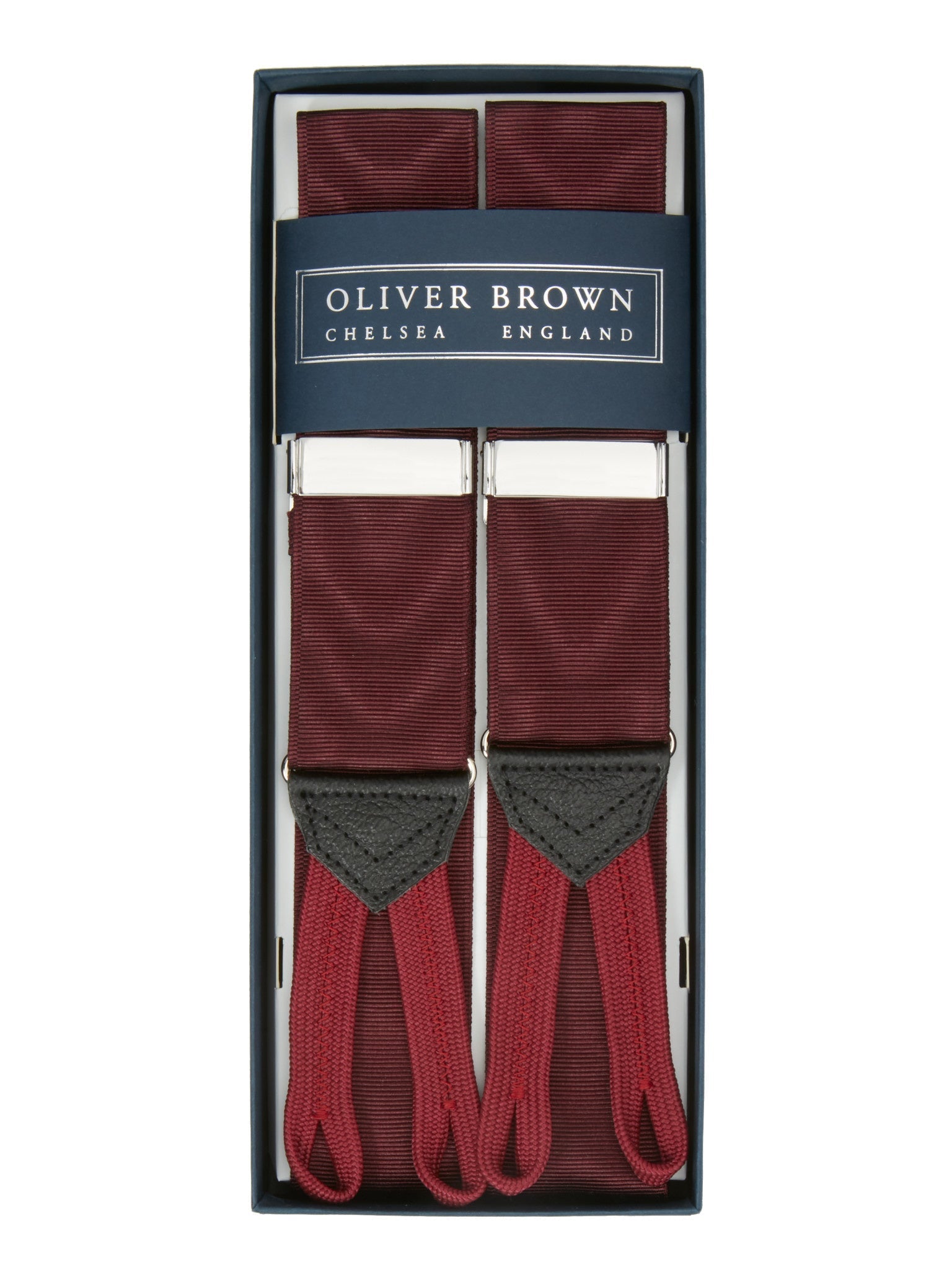 Plain Moire Braces - Wine