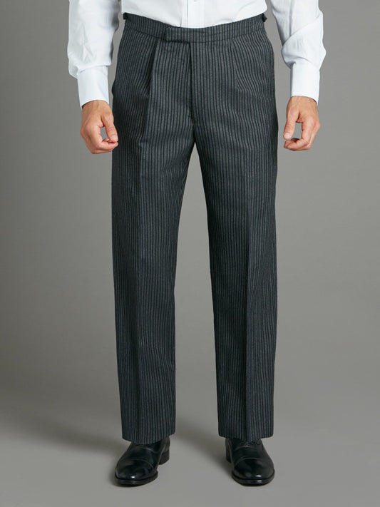 Pleated Morning Trousers - Classic Striped