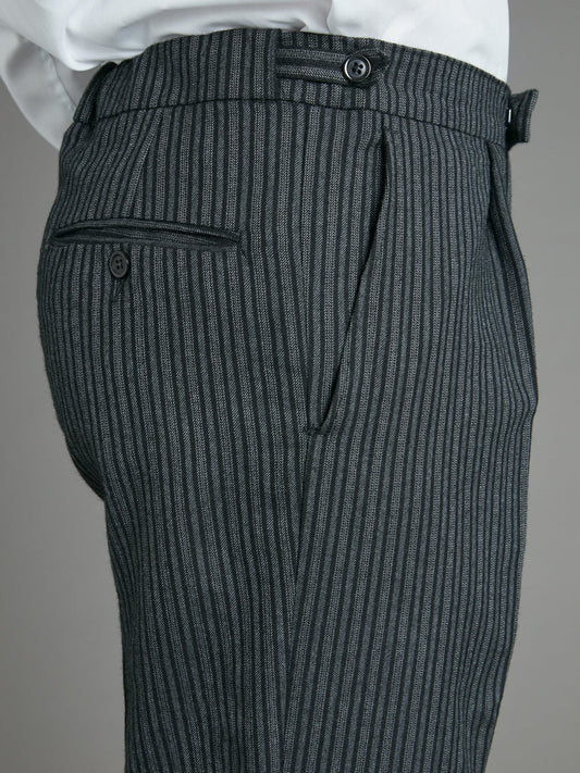 Pleated Morning Trousers - Classic Striped