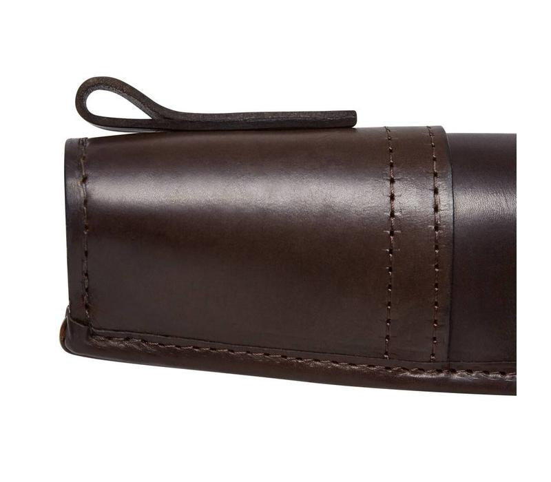 Single Plain Leather Gun Slip - Brown