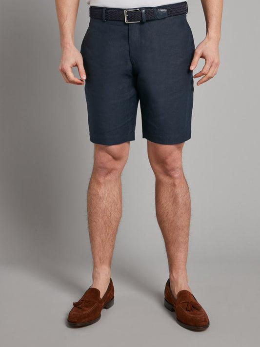 Classic Fit Shorts - Navy Linen