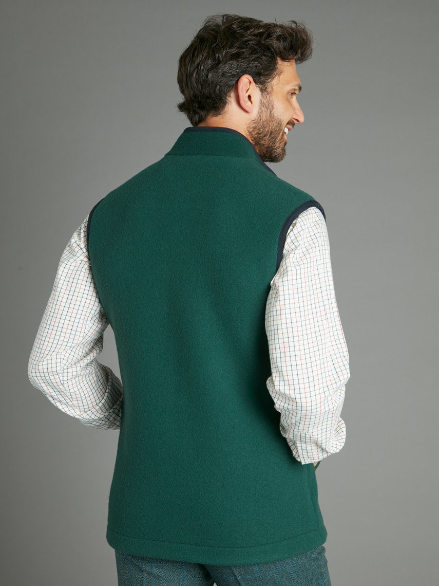 Wool Fleece Vest - Forest Green